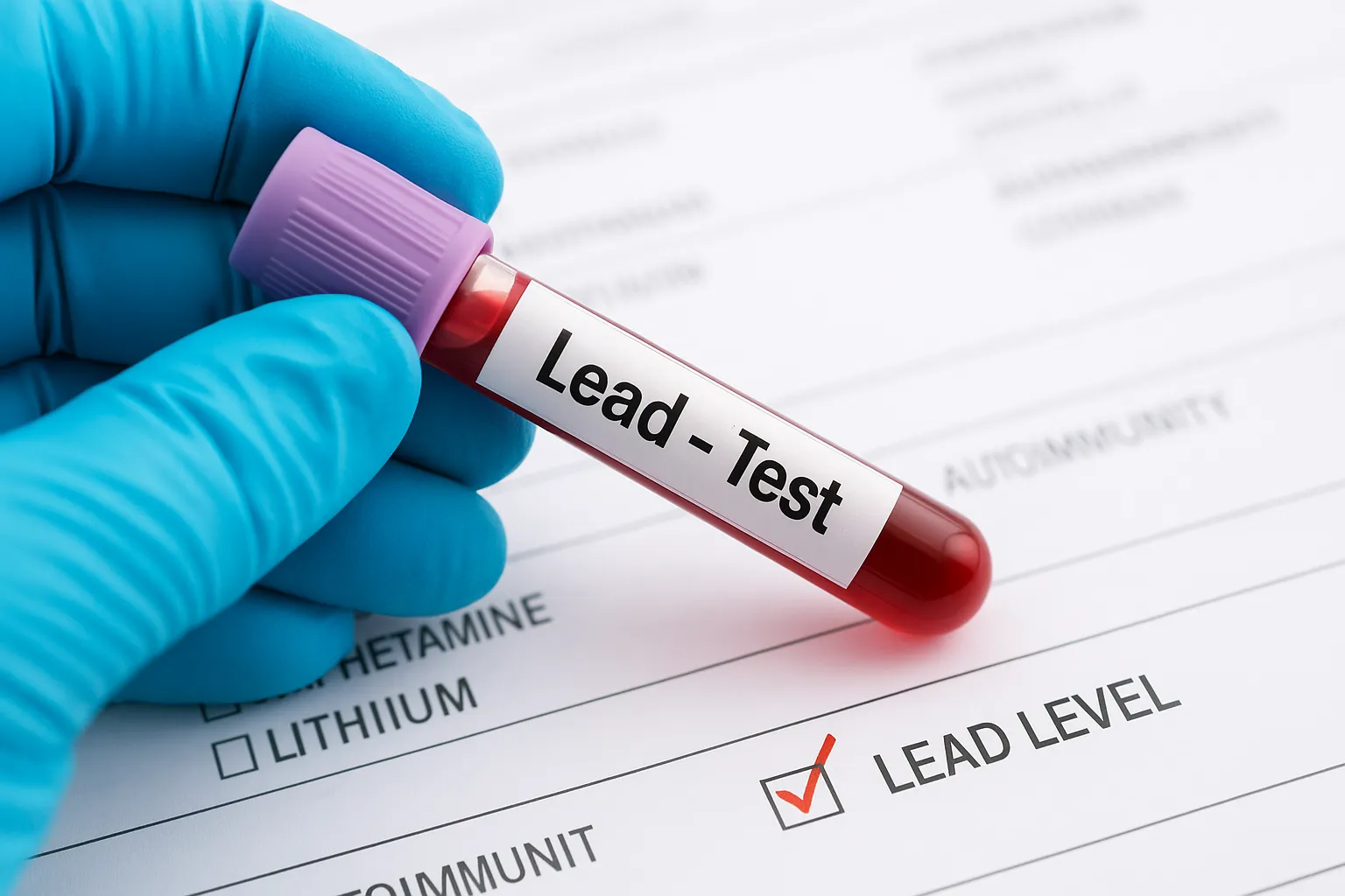 lead testing vial